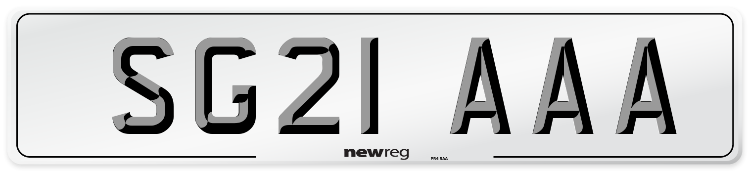 SG21 AAA Number Plate from New Reg